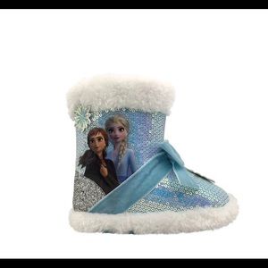 Disney Frozen 2 Anna & Elsa Cozy Slipper Bootie (Toddler Girls) SZ 9-10 Blue NWT